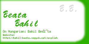 beata bahil business card